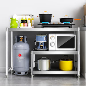 Gas Stove Stand Rack 304 Stainless Steel Kitchen Organizer Shelf Heavy Duty Kitchen Storage Cabinet Heavy Duty Kitchen Table Countertop Stainless Patungan Ng Lagayan Ng Kalan