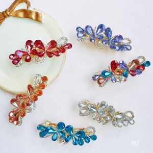 [SG] Premium Blings Crystal Butterfly Spring Clip Hair Clip Accessories Ready Stock