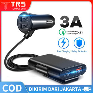 (Dikirim Dari Jakarta) Car Charger / Charger Mobil Fast Charging 3.1A 3.0A 2.4A Qualcomm Quick Charger /Super Fast Charging 4 Port USB Universal - Hitam