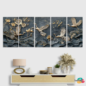 TENNESY Hiasan Dinding Bunga 1 Set Black Modern Piony Flowers 75x30CM Wall Decor Dekorasi Ruang Tamu
