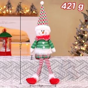 SKISOPGO  ตุ๊กตาวินเทจคริสต์มาส เก้าอี้โยกลายสก๊อตชายชรา การตกแต่งวันหยุด การออกแบบตุ๊กตาหิมะน่ารัก