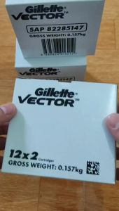 Combo 12 vỉ Lưỡi Dao Cạo Râu Kép Gillette Vector Thiết Kế Tiện Dụng Lưỡi Kép Tiên Tiến