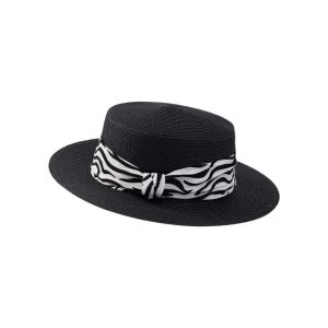 with Leopard Print Belt Straw Woven Hat Wide Brim Flat Top Sunscreen Bucket Hat Sunshade Sun Protection Womens Sun Hat Beach