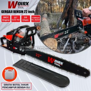 Mesin Gergaji Bensin 58CC Mesin Gergaji Sinso Senso 22" Chainsaw 2 Tak 22inch WOIRX TOOL