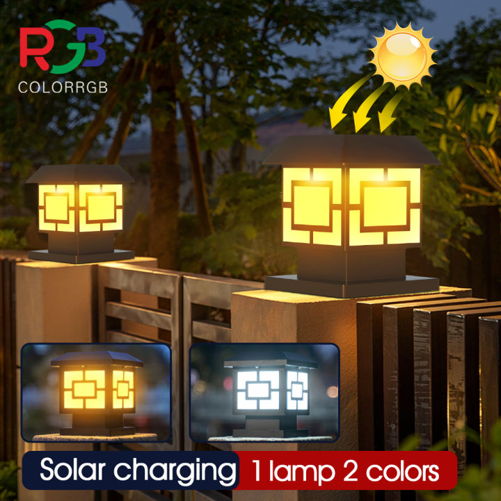 Solar Post Lights Outdoor Fence Post Cap Light Solar Powered Caps For