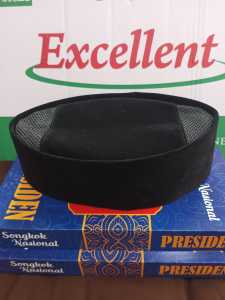Peci Kopiah Kopyah Songko Songkok Hitam Polos Ac Tinggi 8cm