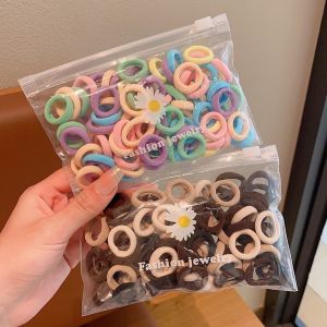 200Pcs Korean Daisy Colorful Hair Tie Set Scrunchies Towel Baby Kids Girls Ponytail Hair Band