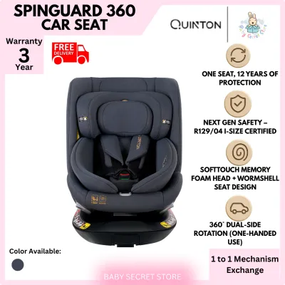 (FREE SHIPPING) Quinton SpinGuard 360 R129 Car Seat (Newborn to 12years old)