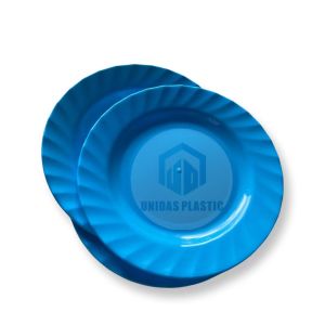 UNIDAS（6pcs)Candy-Colored Plastic Round Plate "10"/Reusable Dinner Plate