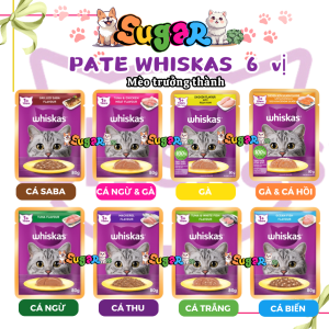 Pate Whiskas Gói 80g Đủ vị Dành cho Mèo Mọi lứa tuổi mix vị - Sản Xuất Thái Lan