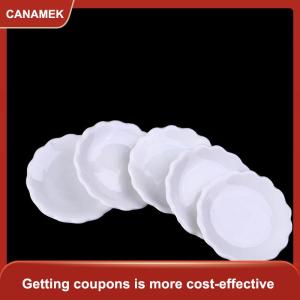 【CANAMEK】 2 chiếc đĩa gốm thu nhỏ Nhà búp bê 1:12 đĩa ren tráng miệng Bộ đồ ăn đồ trang trí
