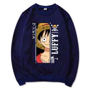 LUFFY SWEATER CRAWNECK ANIME || SWEWTER BASIC laki2 Keren || SIZE M - L - XL ( Pria & Wanita )