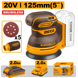INGCO 20V CORDLESS RANDOM ORBITAL SANDER | BRUSHLESS MOTOR | CROSLI20021 CROSLI2002