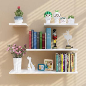 3pc Floating Shelves Wooden Wall Mounted Storage Shelf Deeper Thicker Bathroom Shelves for Living Room Bedroom Kitchen,shelves modern floating shelf set premium wooden wall shelves hidden bracket floating shel