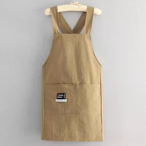Apron Kitchen Cross Back Apron with Big Pockets Waterproof Oil Resistant Kitchen Cafe Uniform Apron