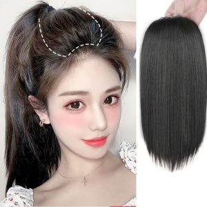 FLAIRBOX ปาร์ตี้งานปาร์ตี้ วันต่อวัน นุ่มนุ่มๆ อุปกรณ์เสริมผม เพิ่มวอลลุ่มของเส้นผม สาวๆ คลิปใน สำหรับผู้หญิง เครื่องมือจัดแต่งทรงผม ฝาครอบผมด้านบน ไฟเบอร์ทนความร้อน แผ่นใยสังเคราะห์ใยสังเคราะห์ แผ่นผมไร้รอยต่อที่มองไม่เห็น