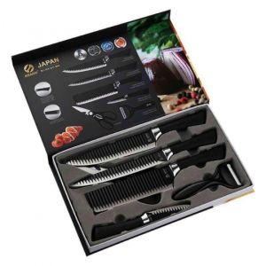 Bộ Dao Nhật Bản Japan Askh 6 Món Chống Dính Cao Cấp - 6 món dao nhật inox - Bộ dao inox - dao chặt xương - dao thái thit - bo dao - dao nhà bếp - dao làm bếp