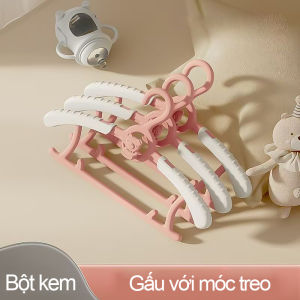 Móc treo quần áo gia dụng trẻ em có thể điều chỉnh độ rộng giá phơi quần áo dày chống trượt hình hoạt hình dễ thương