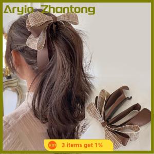 Aryio 2022 New Ribbon Bow Banana Clip Cute Hair Pins Barrette Women Hair Accessories Fashion Solid Color Elegant Hair Claw