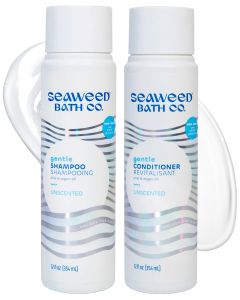 Seaweed Bath Co. Shampoo and Conditioner Set 12 oz (Pack of 2) Eucalyptus Peppermint ing Hair Care with Vitamin E Argan Oil Coconut Oil for Normal to Oily Hair