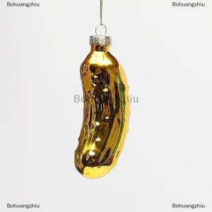 Bohuangzhiu 1Pcs Christmas Tree Hanging Ornament Glass Cucumber Pendant Creative Pickled Cucumber Christmas Tree Decor Pendant