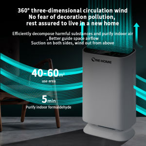 ONE HOME Air Purifiers Negative Ion Home Air Purifier Indoor Remote Control Sterilization Dust Removal Smoke Removal Whit UV Sterilization Lamp Purifier K1 空氣淨化器 Anti Bacteria Sterilizer Smoke Dust Removal Cleaner Negative Ion