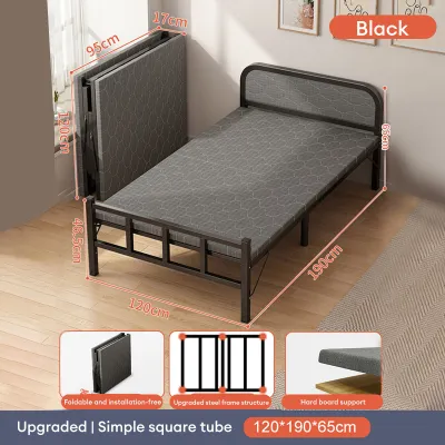 Ditto Metal Folding Bed With Foam Foldable Bed With Soft Pad Four folding Bed Frame Heavy Duty Folding Bed