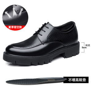 Elevator Shoes Male 8cm Summer Sandals Inner Height Increasing Leather Shoes 10cm Mens Hollow-out Business Formal Wear Big Toe Mens Shoes ♢X1123