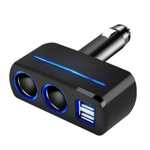 Bộ chuyển đổi sạc cho xe hơi USB kép sạc nhanh ổ cắm xe hơi chia năng lượng với đèn LED cho máy tính bảng điều hướng điện thoại