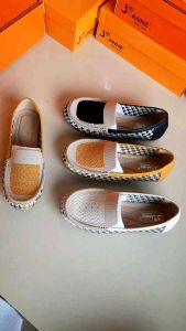 Jn0476 SEPATU COMFY FLATSHOES MOTIF KOTAK KOTAK| SEPATU IMPORT 100%