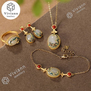 Viviann สร้อยข้อมือเงินทอง S925 Cloisonne หุ้น จุดเลือกจีน เสริมคอเงินผู้หญิง คอมพิวเตอร์ 3 ประเภท