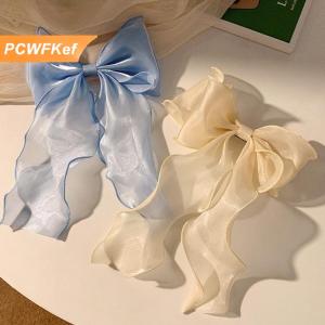 【PCWFKef】 Lưới barrette Bow Ribbon Clip tóc ngọt ngào nhẹ nhàng nữ tính trở lại của đầu siêu Cổ Tích kẹp tóc tiên tiến thời trang phụ kiện mũ nón