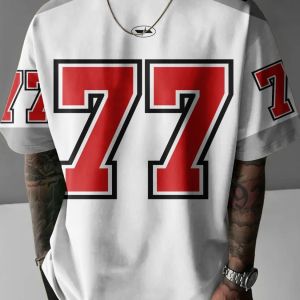 NCE American style short sleeved retro sports high street casual rugby ball jersey T-shirt for men