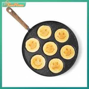 Specialty Egg Frying Pan with 7 Holes Nonstick Coating Easy to Clean Kitchen Cookware Tool for Breakfast Preparation