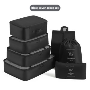 7-piece Set Travel Bag Clothes Organizer Packing Bag Waterproof Wash Bag Clothes Shoes Sort Storage Bag Travel 7-Piece Storage Set