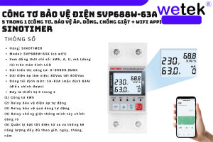 SVP688W Công tơ Wifi +Chống giật thông minh + b.vệ cao áp / thấp áp + b.vệ quá tải Sinotimer sử dụng  APP 5 trong 1