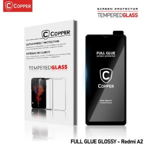 Redmi A2 - COPPER Tempered Glass Full Glue PREMIUM GLOSSY | Anti Gores Layar