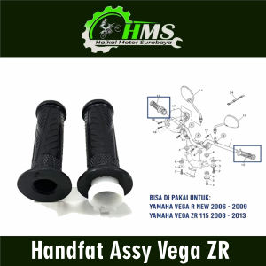 Handfat Assy Vega ZR - Hanfat Handlegrip Handgrip Karet Pipa Gas Yamaha Vega R Vega R New Vega RR