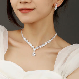 Hmeme Womens Fashion Claw Chain Cutout Necklace Earrings Jewelry Set Bridal Jewelry Jewelry Wedding Party Holiday Gift