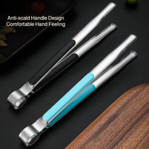 Grill Tongs Durable Anti-scald Stainless Steel Food Holder Thickened Steak Holder Easy to Clean