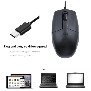 Loại C Chuột quang 1000dpi highaccuracy cho máy tính điện thoại và máy tính bảng 3 nút Ergonomic thiết kế