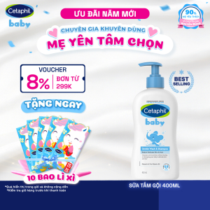 Sữa tắm gội dịu lành cho bé CETAPHIL BABY GENTLE WASH & SHAMPOO 400ML