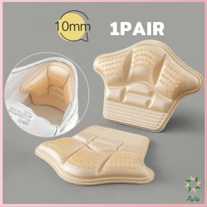 Ayla 1คู่ แผ่นรองส้นรองเท้าสำหรับวิ่งกีฬา แผ่นฟองน้ำหนา ตัวป้องกันปรับขนาดได้ แผ่นรองส้นเท้า Heel Insoles