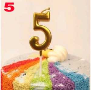 Lilin Angka Gold Pesta Ulang Tahun Lilin Kue Emas Metalik Dekorasi Birthday Number Candle