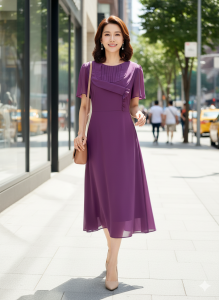 Đầm Trung Niên Trẻ Trung Thiết Kế Trang Nhã Thanh Lịch Sang Trọng Đi Tiệc Cao Cấp Cho Mẹ LT586