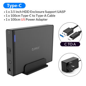 ORICO 3.5 inch HDD Case Docking Station Aluminum Hard Drive HDD Enclosure USB3.0/Type-C to SATA3.0 Support UASP（7688U3)