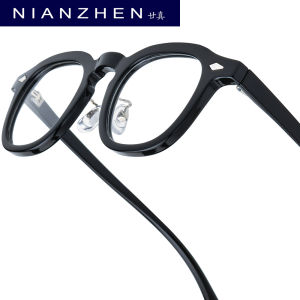NIANZHEN Acetate Kính mắt khung MEN NEW thiết kế thương hiệu vuông kính nữ hoài cổ kính cổ điển Nhật bản kính 5507