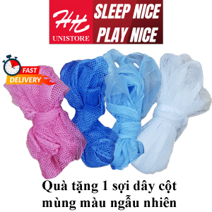 [Quà tặng dây mùng] Mùng ngủ (màn ngủ) vải Voan Xuất Khẩu Loại 1 Chống Muỗi có cửa ( và loại không cửa) Lucky More Đủ Size HY&HAN Unistore