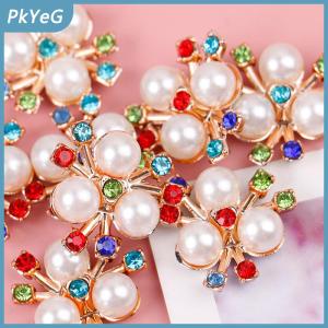 PkYeG 10 chiếc kẹp tóc pha lê lấp lánh đính đá hoa ngọc trai thủ công tự làm