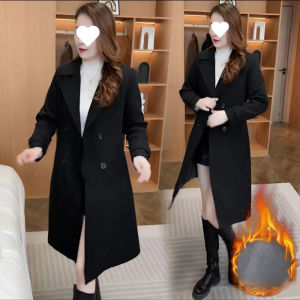 Womens padded warm windbreaker mediumlength fall and winter waisted jacket long coat windbreaker